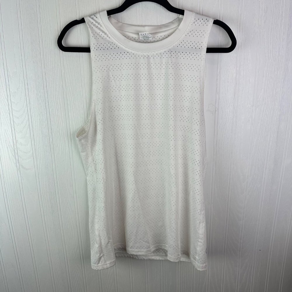 Zyia Active White tank‎ top mesh material size medium